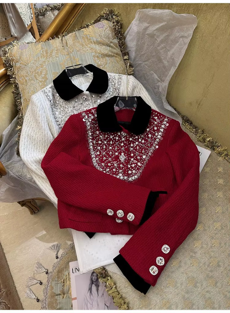 New Wholesale Dropshipping Elegant Sequin Beading Texture Jacket for Women