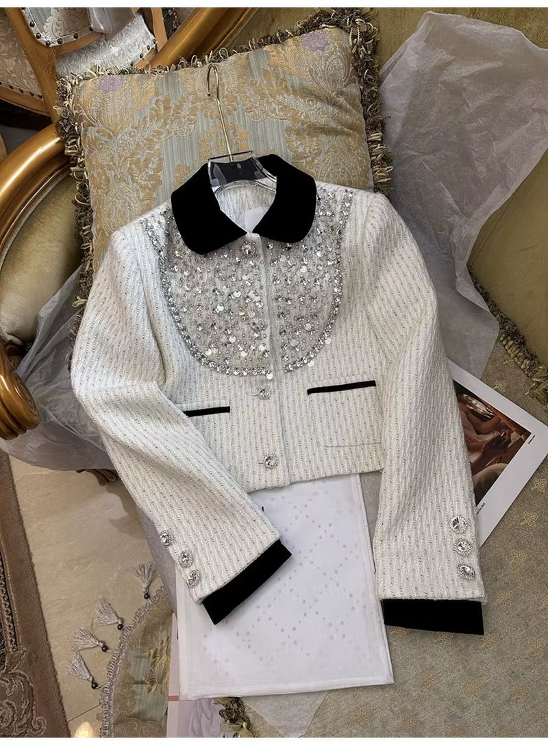 New Wholesale Dropshipping Elegant Sequin Beading Texture Jacket for Women