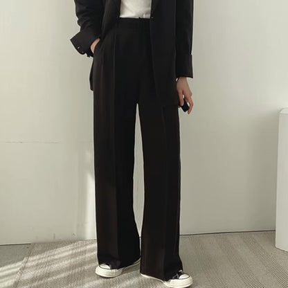 Pantalon Femme Taille Haute Élégant Tendance Printemps/Automne, Coupe Tailleur Chic et Décontractée