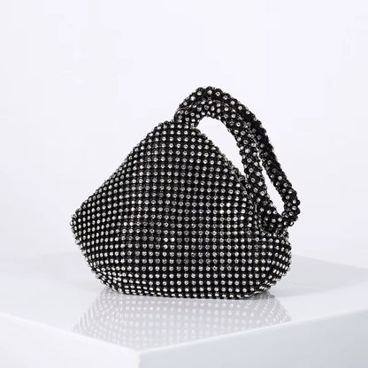 2022 New Women Lady Evening Party Crystal Handbag Strap Retro Bride Simple Zipper Small Elegant Dress Cocktail Bag Handbag