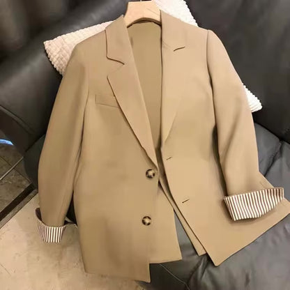 Veste Cardigan Élégante Femme Blazer Long Uni à Manches Longues pour le Bureau