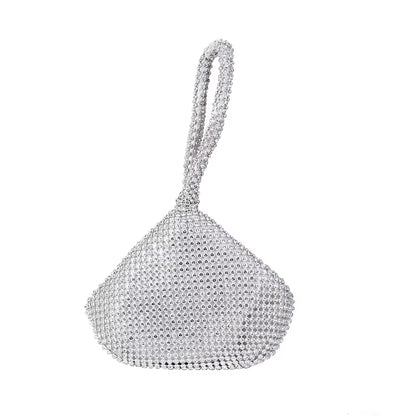 2022 New Women Lady Evening Party Crystal Handbag Strap Retro Bride Simple Zipper Small Elegant Dress Cocktail Bag Handbag