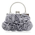 2022 New Women Lady Satin Flower Evening Party Cloth Handbag Bride Small Elegant Dress Cocktail Bag Handbag Clutchbag