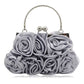 2022 New Women Lady Satin Flower Evening Party Cloth Handbag Bride Small Elegant Dress Cocktail Bag Handbag Clutchbag