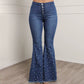 Wholesale Women Long Jeans Beading Solid Color Girls Street New Fashion Flared Trousers Pants Casual Denim Jeans
