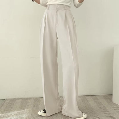 Pantalon Femme Taille Haute Élégant Tendance Printemps/Automne, Coupe Tailleur Chic et Décontractée