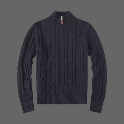 Pull Homme Élégant à Col Montant Zippé Style Business & Décontracté