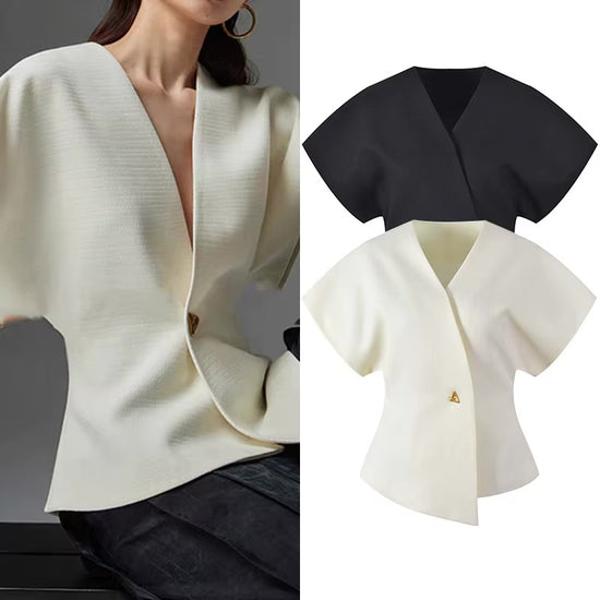 Gilet Femme à Col en V Coupe Élégante & Tissu Haut de Gamme