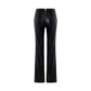 Pantalon Femme Taille Haute Simili Cuir Noir Brillant, Coupe Tendance
