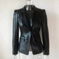 Veste en Cuir Noire Femme Coupe Ajustée Décontractée pour le Printemps