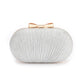 2022 New Women Lady Evening Party Oval Pleated Handbag Bride Small Elegant Dress Cocktail Chain Bag Handbag Clutchbag