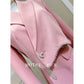 New Arrivals Dropshipping High Quality Hot Fashion and Elegant Crystal Beading Pink Short and Jacket Suits for Ladies