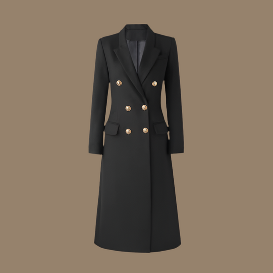 Manteau Long Femme Slim Double Boutonnage Automne-Hiver