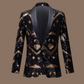 Blazer Pailleté Disco pour Homme Motif Triangulaire Scintillant