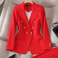 Women Lady Office Suit Coat Fashion Slim-Fitting Double-Breasted Long Sleeve Lapel Button Blazer Tops Jacket Coat