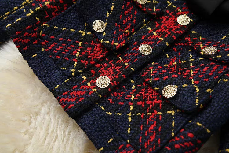 New Dropshipping Tweed Check 2024 Business Suits Set for Women