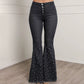 Wholesale Women Long Jeans Beading Solid Color Girls Street New Fashion Flared Trousers Pants Casual Denim Jeans