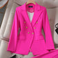 Women Lady Office Suit Coat Fashion Slim-Fitting Double-Breasted Long Sleeve Lapel Button Blazer Tops Jacket Coat