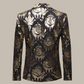 Blazer Homme Slim Imprimé 3D Bronzé