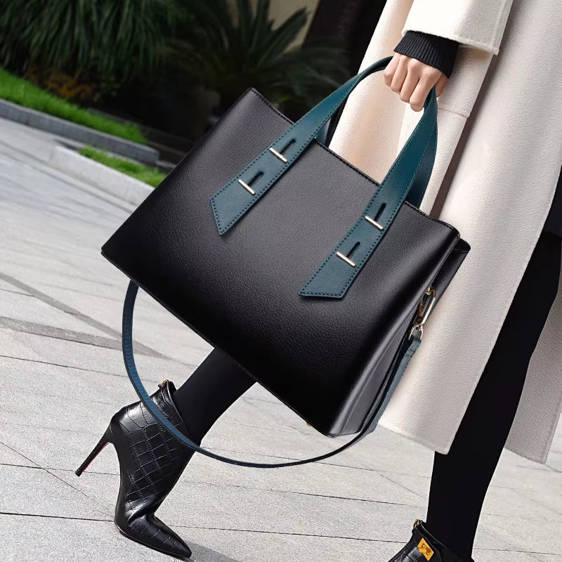 New Women Lady Big PU Handbag Casual High Capacity Fashion Shopping Shoulder Bag Simple Bags Handbag