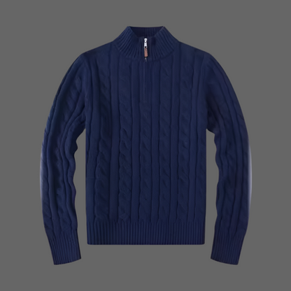 Pull Homme Élégant à Col Montant Zippé Style Business & Décontracté