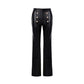 Pantalon Femme Taille Haute Simili Cuir Noir Brillant, Coupe Tendance