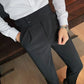 Stylish Business Pleated Suit Pants Trendy Fashion High Waist Casual Slim Fit Vintage Pencil Trousers for Male Office Dress 1 Pc