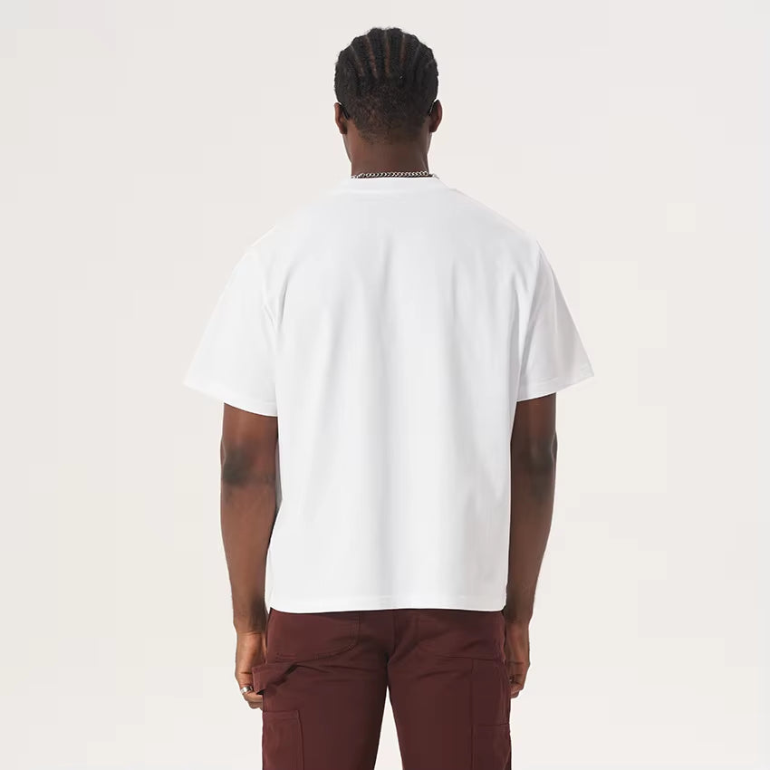 Ohsisa Fashion 240Gsm Oversized Men Loose T-Shirt Tops Clothes O-Neck Heavyweight 100% Cotton Men&