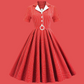 Ohsisa Zomer Retro 50S 60S 70S Rockabilly Jurk V-hals Kraag Grote Swing Slanke Strik Geruite Feestjurk
