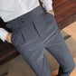 Stylish Business Pleated Suit Pants Trendy Fashion High Waist Casual Slim Fit Vintage Pencil Trousers for Male Office Dress 1 Pc