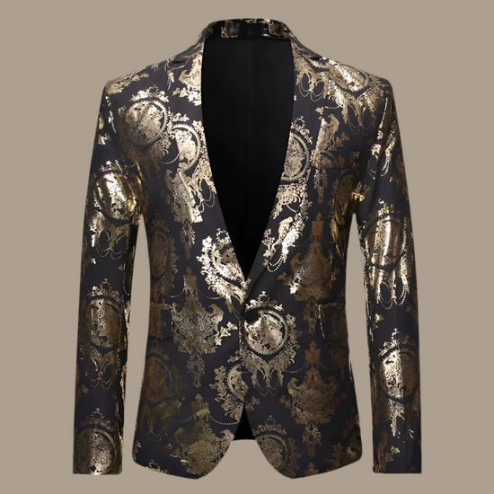 Blazer Homme Slim Imprimé 3D Bronzé