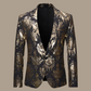 Blazer Homme Slim Imprimé 3D Bronzé