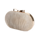 Sac Clutch Ovale Plissé Élégance Soirée et Cocktail pour Femme Raffinée