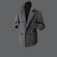 Veste Homme Blazer en Tweed à Chevrons Double Boutonnage Style Vintage