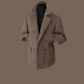 Veste Homme Blazer en Tweed à Chevrons Double Boutonnage Style Vintage