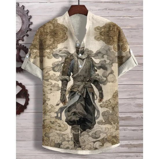 Chemise Veste Courte pour Homme Esprit Asiatique et Charme Moderne