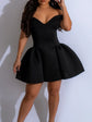Robe Courte Femme Sexy Dos Nu Col V A-line pour Soirée et Club