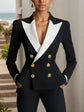 Blazer Femme Élégant à Double Boutonnage  Office Lady