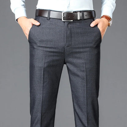 Pantalon Homme Élégant Business Casual Taille Haute