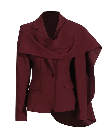 Blazer Femme Hiver 2024 Col Écharpe