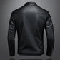 Veste en Cuir PU Homme Style Moto Décontracté