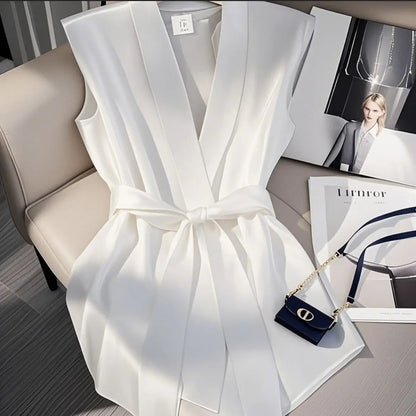 Robe Cardigan Sans Manches Élégante et Décontractée pour Femme