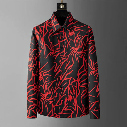Chemise Homme Imprimée Artistique Élégance Décontractée