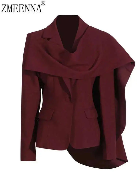 Blazer Femme Hiver 2024 Col Écharpe