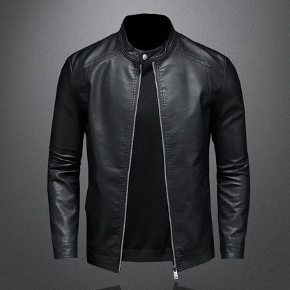 Veste en Cuir PU Homme Style Moto Décontracté