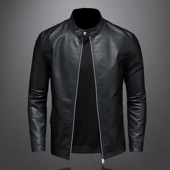 Veste en Cuir PU Homme Style Moto Décontracté