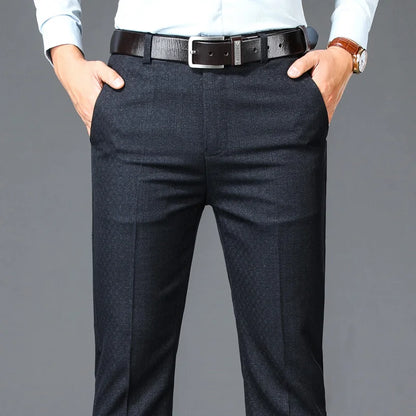 Pantalon Homme Élégant Business Casual Taille Haute