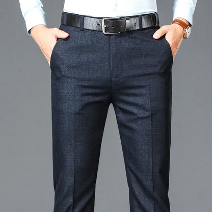 Pantalon Homme Élégant Business Casual Taille Haute