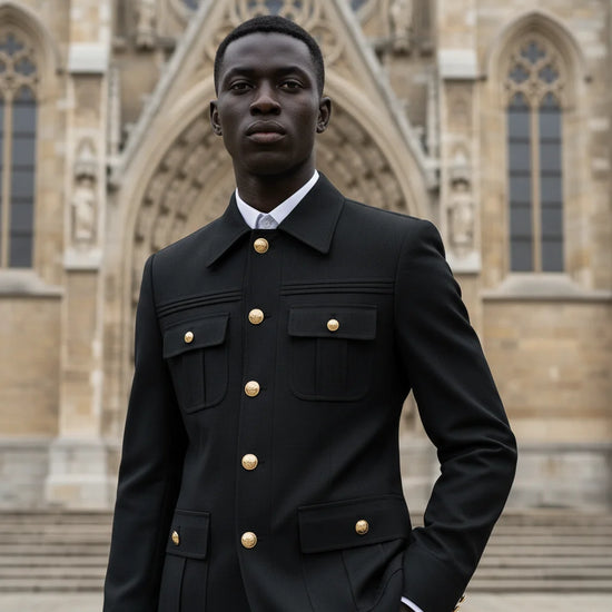 Costume Homme Élégant  Ensemble 2 Pièces Classique et Chic à Multiples Boutons et Poches