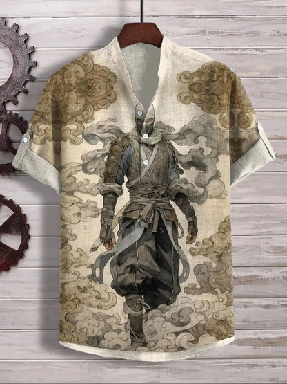 Chemise Veste Courte pour Homme Esprit Asiatique et Charme Moderne